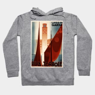 Riva - Torbole on Lake Garda, Italy - Vintage Travel Poster Design Hoodie